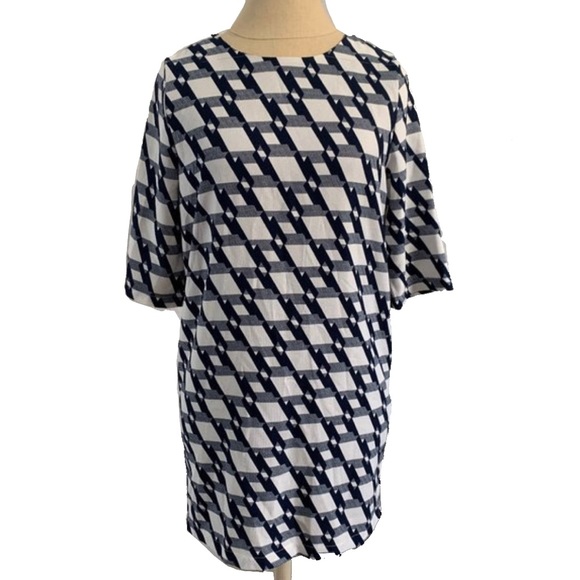 The Grey Dresses & Skirts - The Grey Navy & White Geometric Summer Dress